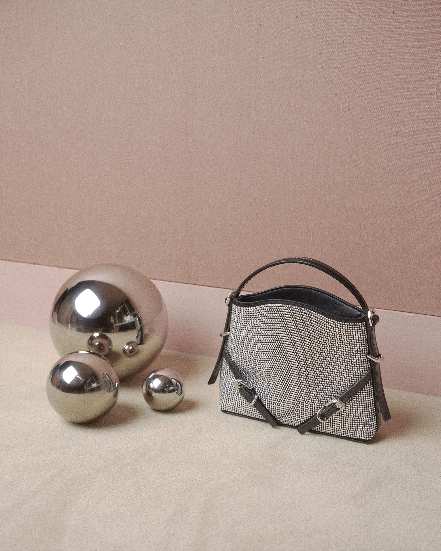 Nano Voyou bag in satin with strass