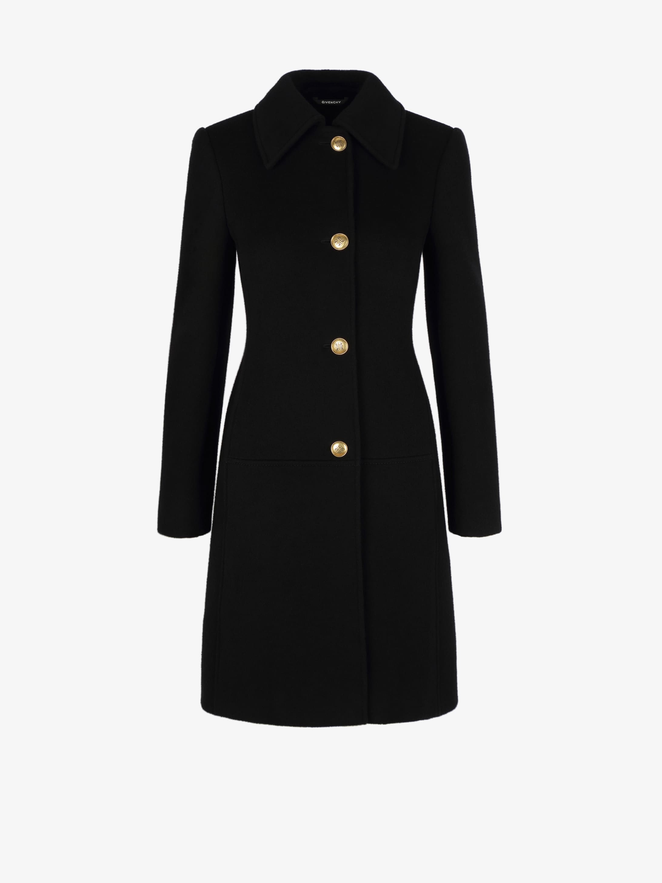 Coat in wool and cashmere with 4G buttons and chain | GIVENCHY Paris