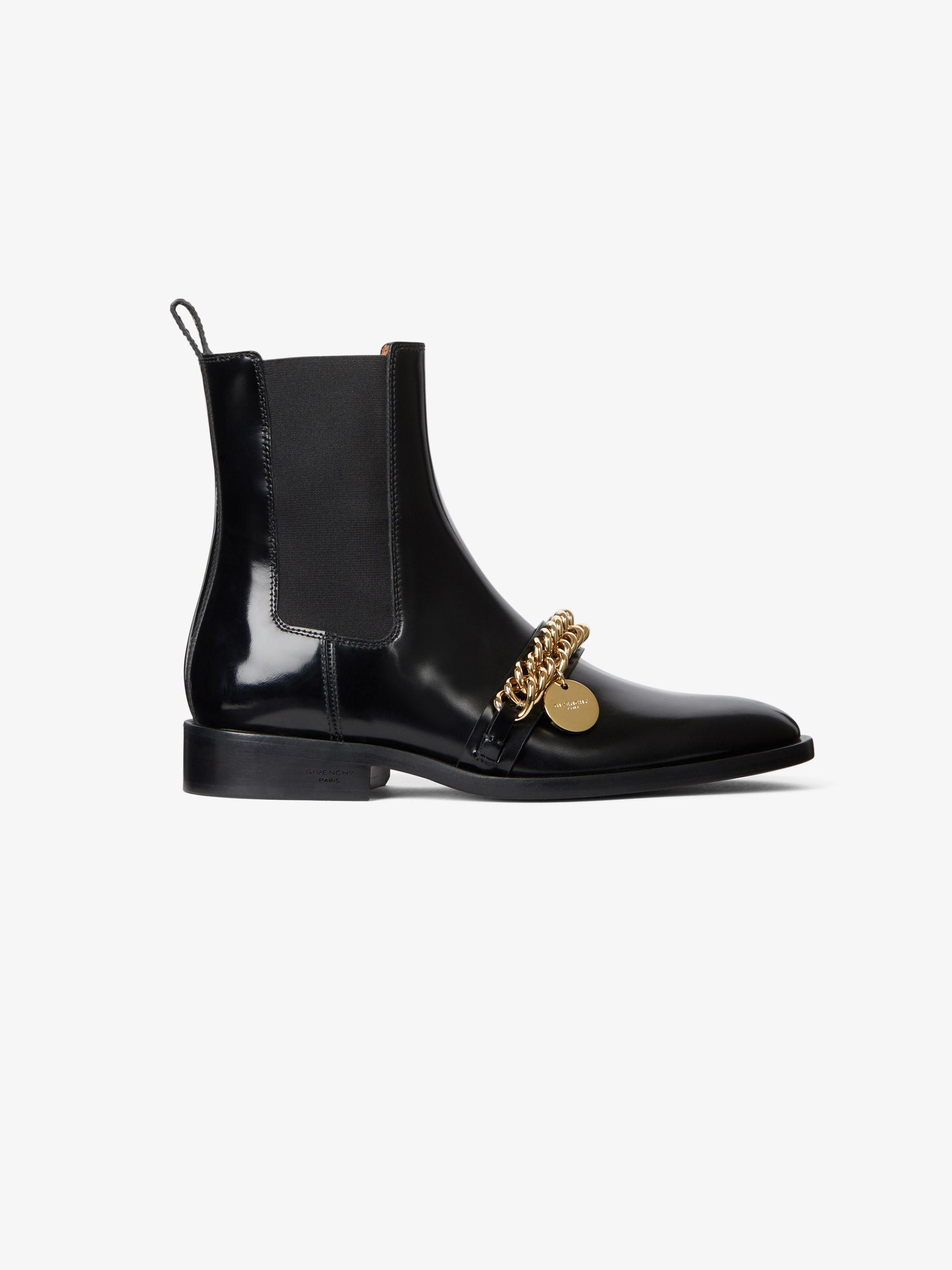 Chelsea boots in leather with chain | GIVENCHY Paris