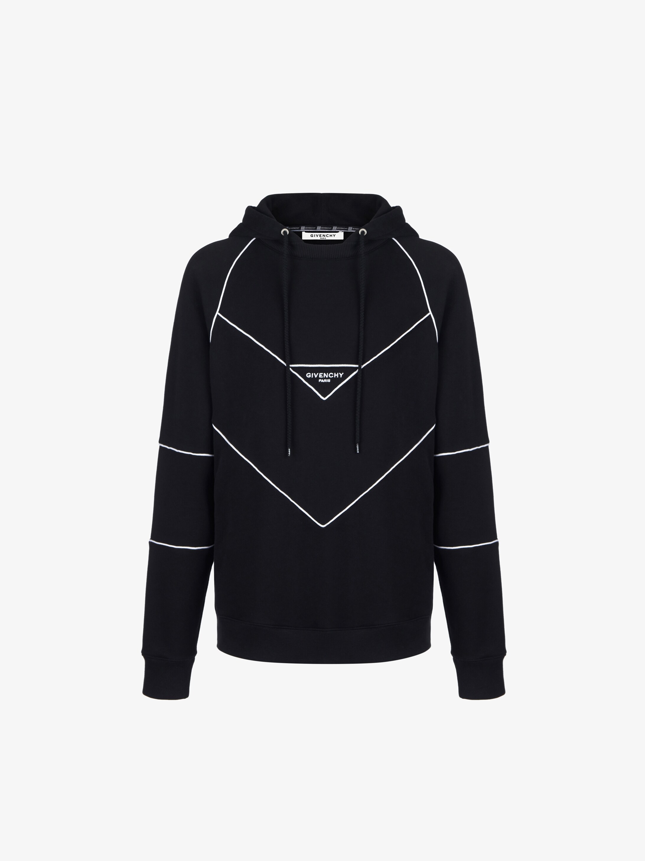 givenchy paris contrasting stitching hoodie