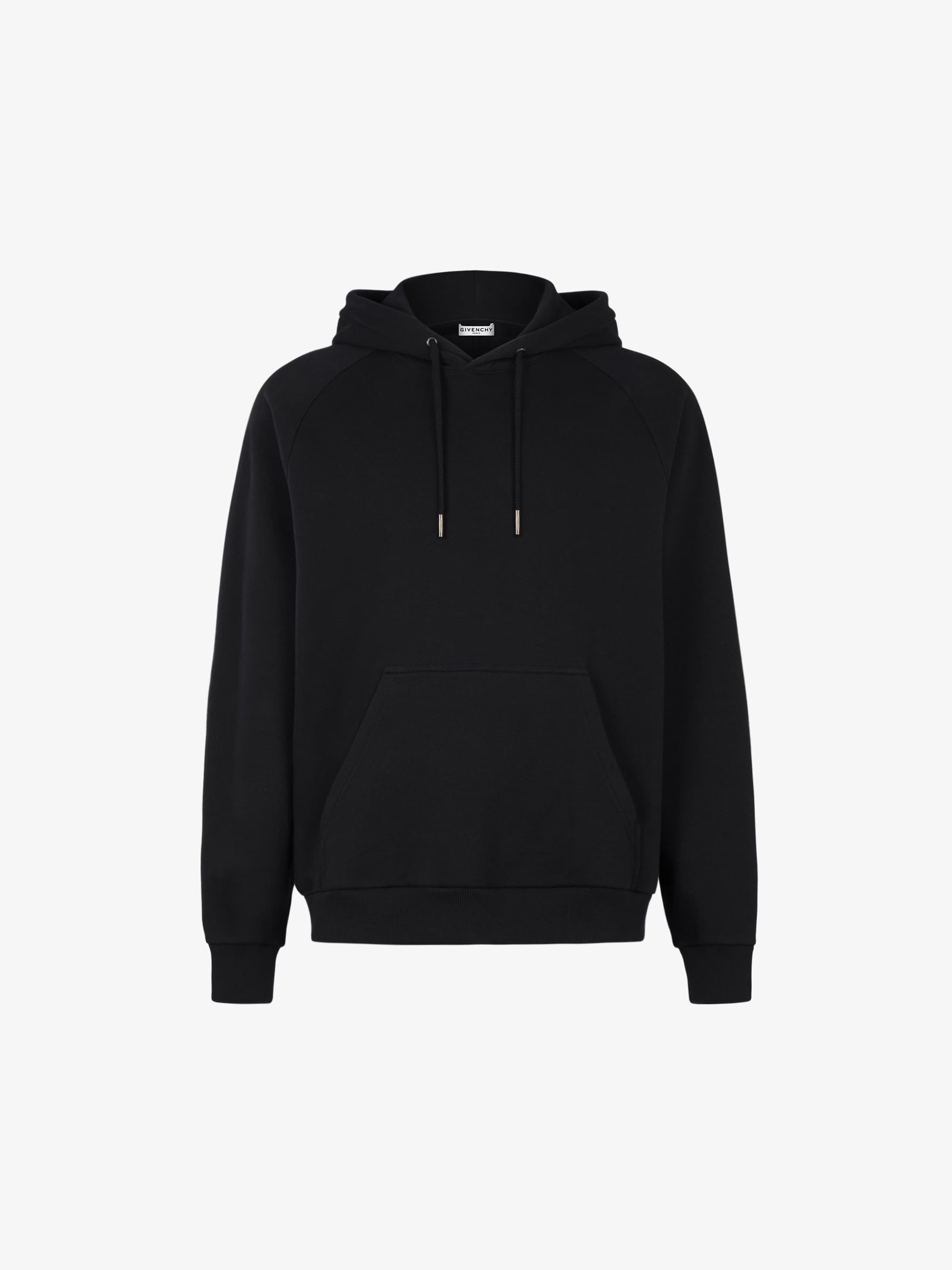 black and white split hoodie