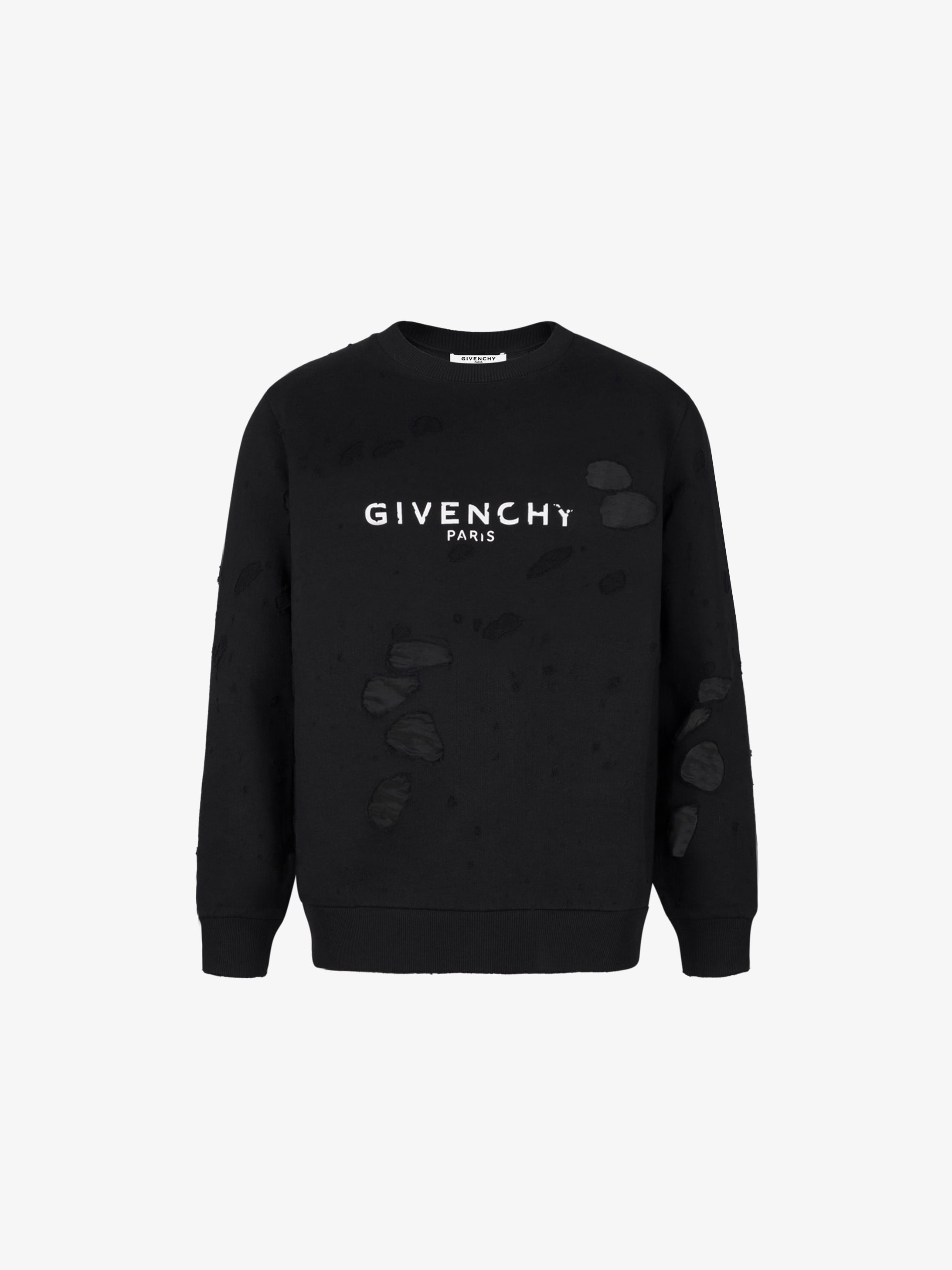 givenchy destroyed hoodie red